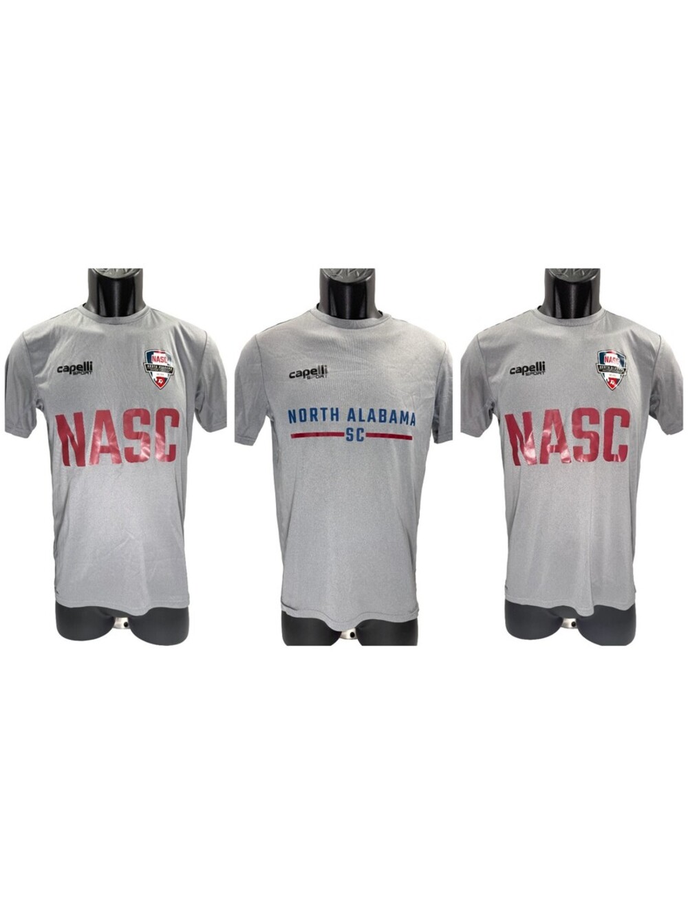 3 pc Lot NASC North Alabama SC Capelli Sport Youth Large Soccer Practice T-Shirt